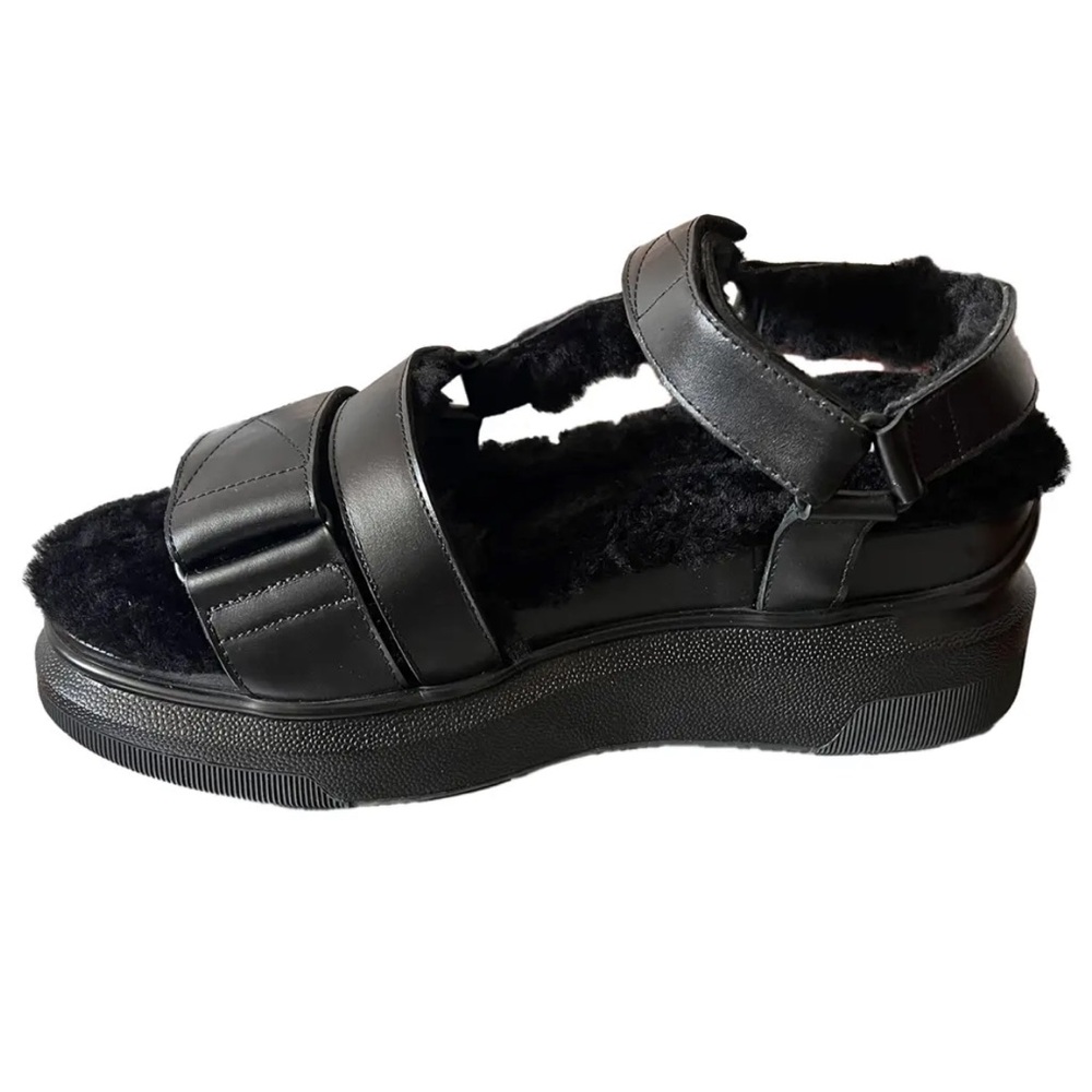 Suzanne Rae Women’s Shearling Velcro Sandal